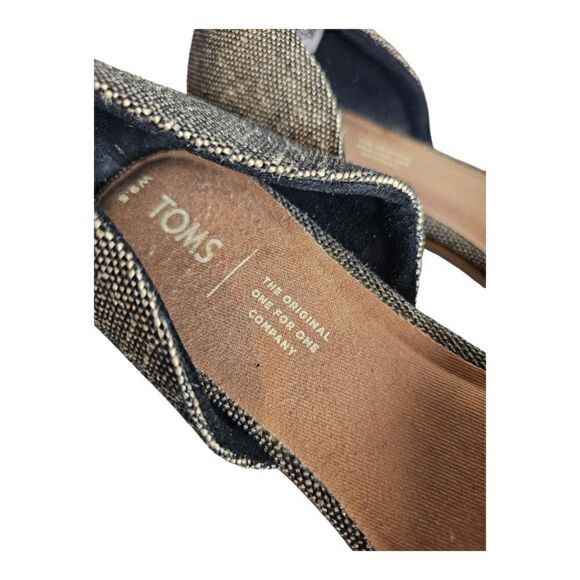 TOMS Jutti D'Orsay Black Suede Metallic Woven Flats - Size 9 1/2 - Picture 7 of 8